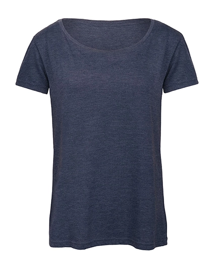 Women´s Triblend T-Shirt zum Besticken und Bedrucken in der Farbe Heather Navy mit Ihren Logo, Schriftzug oder Motiv.