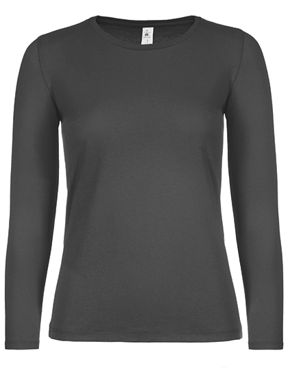 Women´s T-Shirt #E150 Long Sleeve zum Besticken und Bedrucken in der Farbe Bear Brown mit Ihren Logo, Schriftzug oder Motiv.