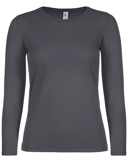 Women´s T-Shirt #E150 Long Sleeve zum Besticken und Bedrucken in der Farbe Dark Grey (Solid) mit Ihren Logo, Schriftzug oder Motiv.