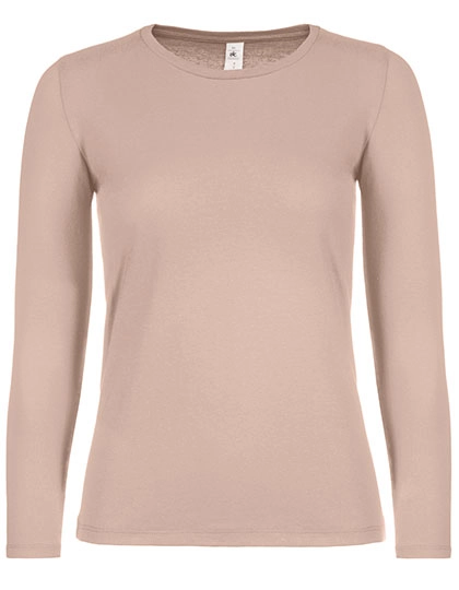 Women´s T-Shirt #E150 Long Sleeve zum Besticken und Bedrucken in der Farbe Millennial Pink mit Ihren Logo, Schriftzug oder Motiv.