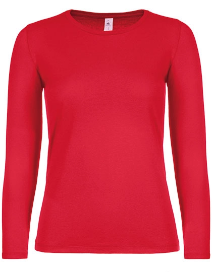Women´s T-Shirt #E150 Long Sleeve zum Besticken und Bedrucken in der Farbe Red mit Ihren Logo, Schriftzug oder Motiv.