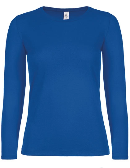 Women´s T-Shirt #E150 Long Sleeve zum Besticken und Bedrucken in der Farbe Royal Blue mit Ihren Logo, Schriftzug oder Motiv.