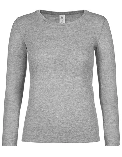 Women´s T-Shirt #E150 Long Sleeve zum Besticken und Bedrucken in der Farbe Sport Grey (Heather) mit Ihren Logo, Schriftzug oder Motiv.