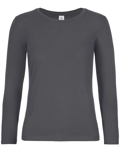 Women´s T-Shirt #E190 Long Sleeve zum Besticken und Bedrucken in der Farbe Dark Grey (Solid) mit Ihren Logo, Schriftzug oder Motiv.