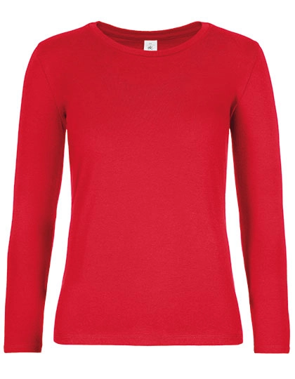 Women´s T-Shirt #E190 Long Sleeve zum Besticken und Bedrucken in der Farbe Red mit Ihren Logo, Schriftzug oder Motiv.