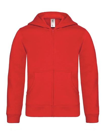 Kids´ Hooded Full Zip Sweat zum Besticken und Bedrucken in der Farbe Red mit Ihren Logo, Schriftzug oder Motiv.