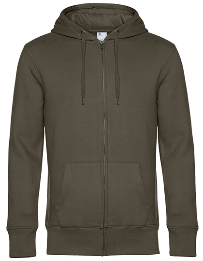 KING Zipped Hood Jacket_° zum Besticken und Bedrucken in der Farbe Khaki mit Ihren Logo, Schriftzug oder Motiv.