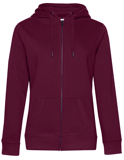 QUEEN Zipped Hood Jacket_° zum Besticken und Bedrucken in der Farbe Dark Cherry mit Ihren Logo, Schriftzug oder Motiv.
