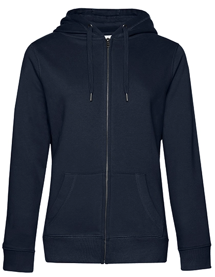 QUEEN Zipped Hood Jacket_° zum Besticken und Bedrucken in der Farbe Navy Blue mit Ihren Logo, Schriftzug oder Motiv.