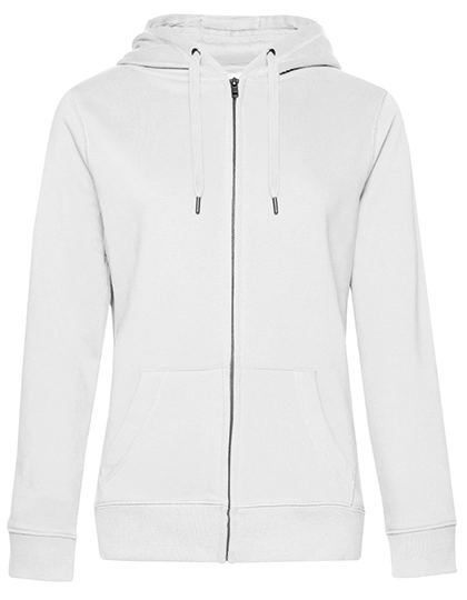 QUEEN Zipped Hood Jacket_° zum Besticken und Bedrucken in der Farbe White mit Ihren Logo, Schriftzug oder Motiv.