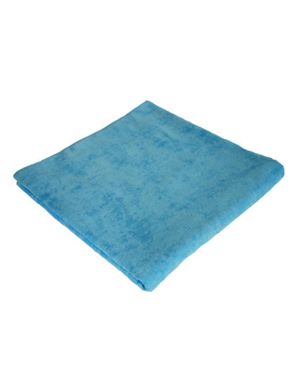 Velour Beach Towel zum Besticken und Bedrucken in der Farbe Baby Blue (Light Blue) mit Ihren Logo, Schriftzug oder Motiv.