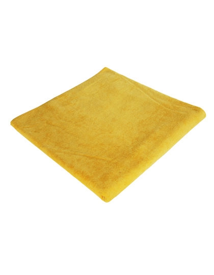 Velour Beach Towel zum Besticken und Bedrucken in der Farbe Brilliant Yellow (Yellow) mit Ihren Logo, Schriftzug oder Motiv.