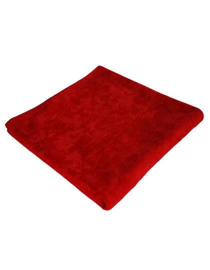 Velour Beach Towel zum Besticken und Bedrucken in der Farbe Paprika Red (Red) mit Ihren Logo, Schriftzug oder Motiv.