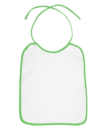 Piped Border Baby Bib Velour zum Besticken und Bedrucken in der Farbe Green mit Ihren Logo, Schriftzug oder Motiv.