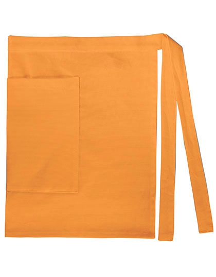 Waist Apron Lady with Pocket Canvas zum Besticken und Bedrucken in der Farbe Sunny Orange (Orange) mit Ihren Logo, Schriftzug oder Motiv.