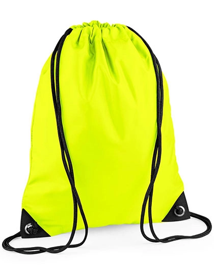 Premium Gymsac zum Besticken und Bedrucken in der Farbe Fluorescent Yellow mit Ihren Logo, Schriftzug oder Motiv.