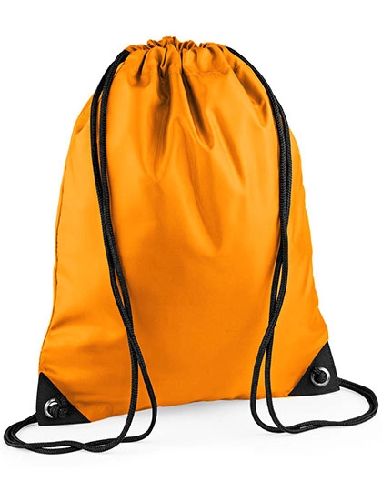 Premium Gymsac zum Besticken und Bedrucken in der Farbe Orange mit Ihren Logo, Schriftzug oder Motiv.