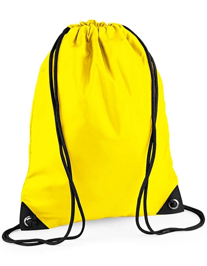 Premium Gymsac zum Besticken und Bedrucken in der Farbe Yellow mit Ihren Logo, Schriftzug oder Motiv.