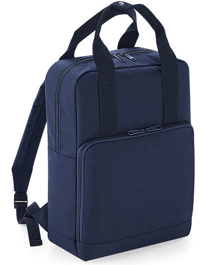 Twin Handle Backpack zum Besticken und Bedrucken in der Farbe Navy Dusk mit Ihren Logo, Schriftzug oder Motiv.