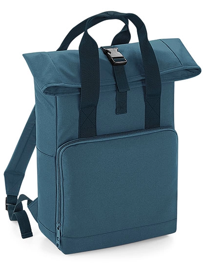 Twin Handle Roll-Top Backpack zum Besticken und Bedrucken in der Farbe Airforce Blue mit Ihren Logo, Schriftzug oder Motiv.