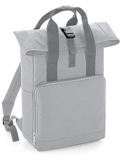 Twin Handle Roll-Top Backpack zum Besticken und Bedrucken in der Farbe Light Grey mit Ihren Logo, Schriftzug oder Motiv.
