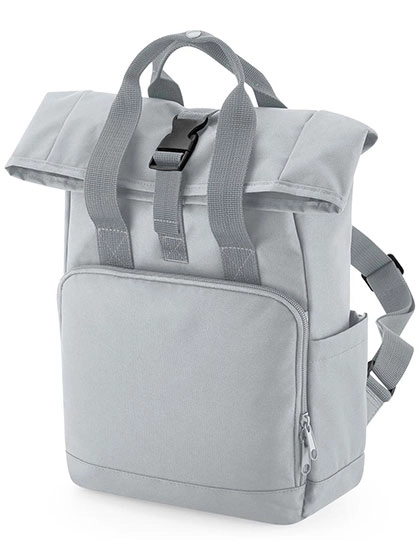 Recycled Mini Twin Handle Roll-Top Backpack zum Besticken und Bedrucken in der Farbe Light Grey mit Ihren Logo, Schriftzug oder Motiv.
