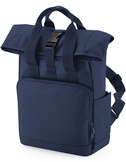 Recycled Mini Twin Handle Roll-Top Backpack zum Besticken und Bedrucken in der Farbe Navy Dusk mit Ihren Logo, Schriftzug oder Motiv.
