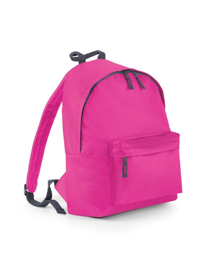 Original Fashion Backpack zum Besticken und Bedrucken in der Farbe Fuchsia-Graphite Grey mit Ihren Logo, Schriftzug oder Motiv.