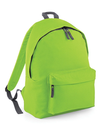 Original Fashion Backpack zum Besticken und Bedrucken in der Farbe Lime Green-Graphite Grey mit Ihren Logo, Schriftzug oder Motiv.