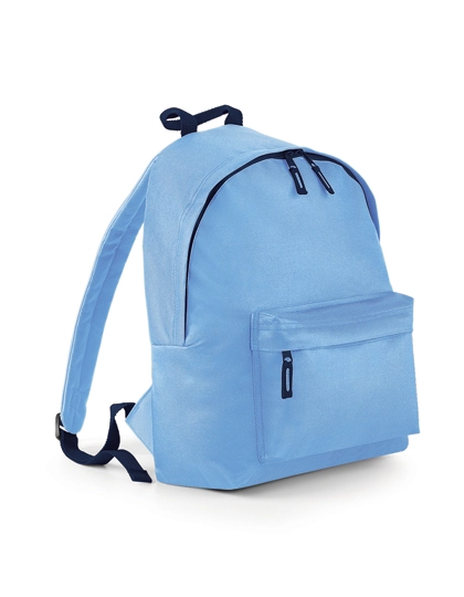 Original Fashion Backpack zum Besticken und Bedrucken in der Farbe Sky Blue-French Navy mit Ihren Logo, Schriftzug oder Motiv.