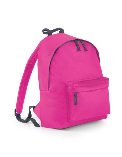 Junior Fashion Backpack zum Besticken und Bedrucken in der Farbe Fuchsia-Graphite Grey mit Ihren Logo, Schriftzug oder Motiv.