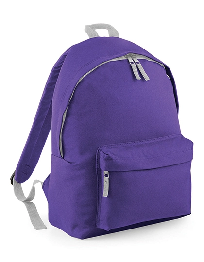 Junior Fashion Backpack zum Besticken und Bedrucken in der Farbe Purple-Light Grey mit Ihren Logo, Schriftzug oder Motiv.