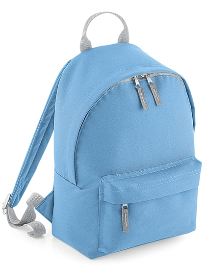 Mini Fashion Backpack zum Besticken und Bedrucken in der Farbe Sky Blue-Light Grey mit Ihren Logo, Schriftzug oder Motiv.