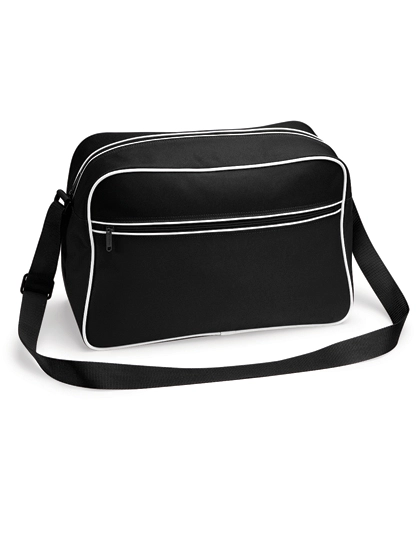 Retro Shoulder Bag zum Besticken und Bedrucken in der Farbe Black-White mit Ihren Logo, Schriftzug oder Motiv.