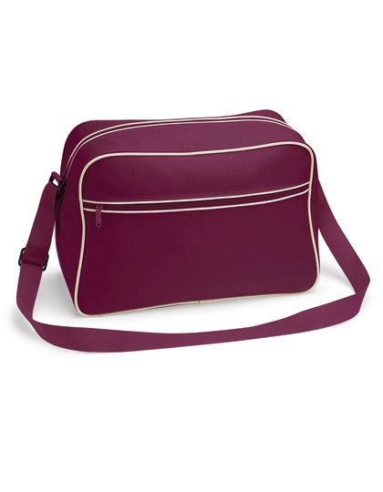 Retro Shoulder Bag zum Besticken und Bedrucken in der Farbe Burgundy-Sand mit Ihren Logo, Schriftzug oder Motiv.