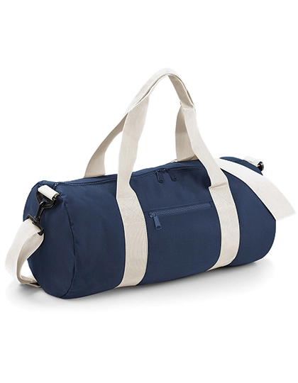 Original Barrel Bag zum Besticken und Bedrucken in der Farbe French Navy-Off White mit Ihren Logo, Schriftzug oder Motiv.