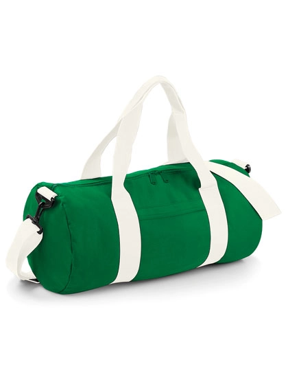 Original Barrel Bag zum Besticken und Bedrucken in der Farbe Kelly Green-Off White mit Ihren Logo, Schriftzug oder Motiv.
