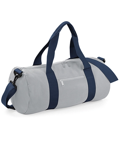 Original Barrel Bag zum Besticken und Bedrucken in der Farbe Light Grey-French Navy mit Ihren Logo, Schriftzug oder Motiv.