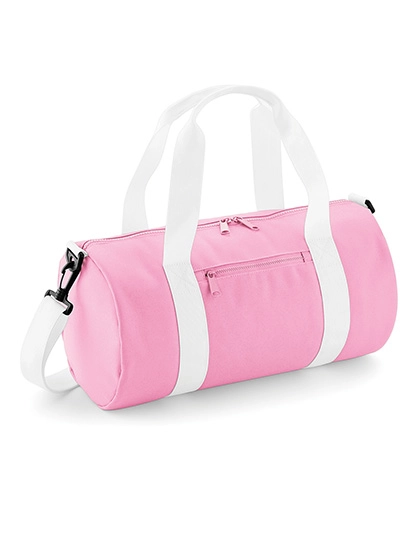 Mini Barrel Bag zum Besticken und Bedrucken in der Farbe Classic Pink-White mit Ihren Logo, Schriftzug oder Motiv.