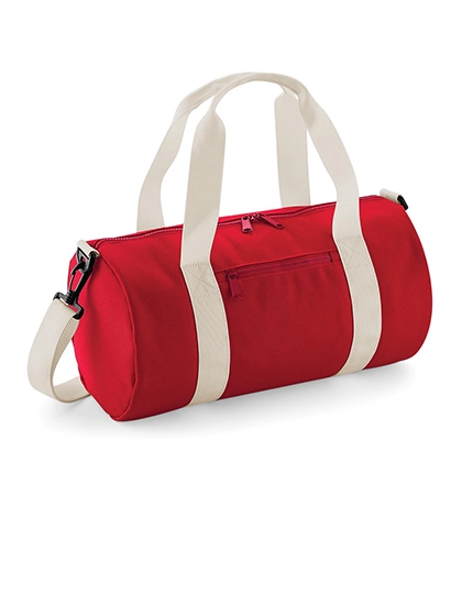 Mini Barrel Bag zum Besticken und Bedrucken in der Farbe Classic Red-Off White mit Ihren Logo, Schriftzug oder Motiv.