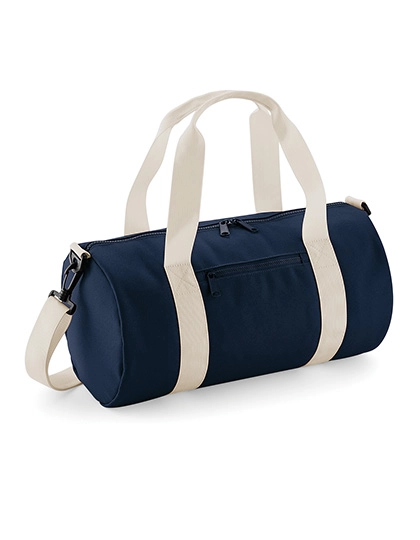 Mini Barrel Bag zum Besticken und Bedrucken in der Farbe French Navy-Off White mit Ihren Logo, Schriftzug oder Motiv.