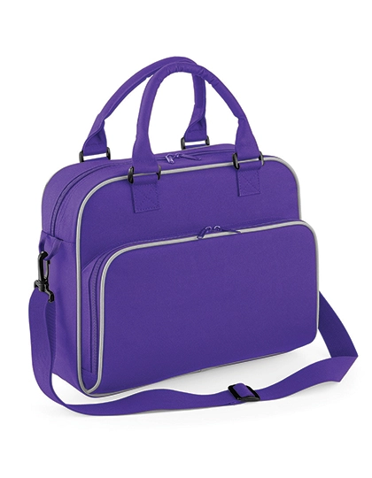 Junior Dance Bag zum Besticken und Bedrucken in der Farbe Purple-Light Grey mit Ihren Logo, Schriftzug oder Motiv.