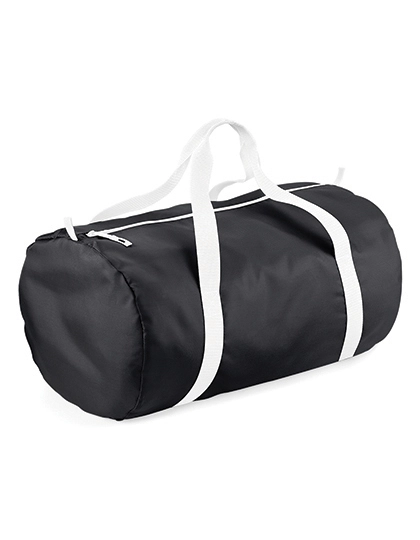 Packaway Barrel Bag zum Besticken und Bedrucken in der Farbe Black-White mit Ihren Logo, Schriftzug oder Motiv.