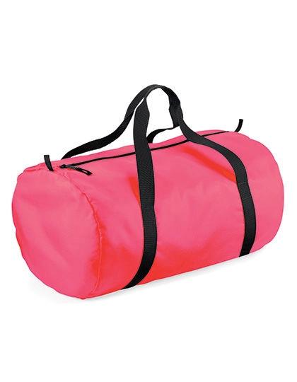 Packaway Barrel Bag zum Besticken und Bedrucken in der Farbe Fluorescent Pink-Black mit Ihren Logo, Schriftzug oder Motiv.