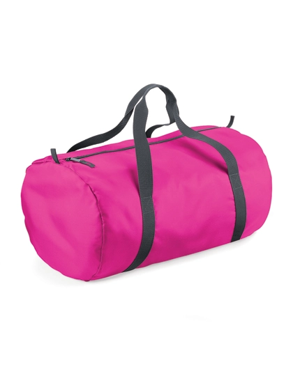 Packaway Barrel Bag zum Besticken und Bedrucken in der Farbe Fuchsia mit Ihren Logo, Schriftzug oder Motiv.