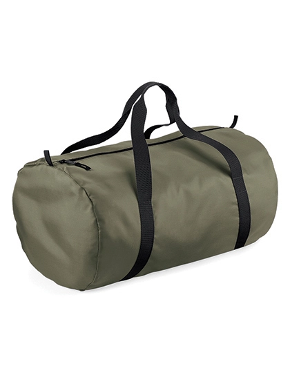 Packaway Barrel Bag zum Besticken und Bedrucken in der Farbe Olive Green-Black mit Ihren Logo, Schriftzug oder Motiv.