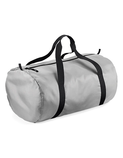 Packaway Barrel Bag zum Besticken und Bedrucken in der Farbe Silver-Black mit Ihren Logo, Schriftzug oder Motiv.