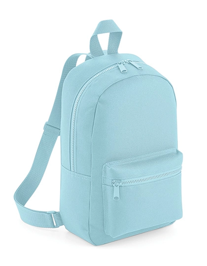 Mini Essential Fashion Backpack zum Besticken und Bedrucken in der Farbe Powder Blue mit Ihren Logo, Schriftzug oder Motiv.