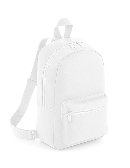 Mini Essential Fashion Backpack zum Besticken und Bedrucken in der Farbe White mit Ihren Logo, Schriftzug oder Motiv.