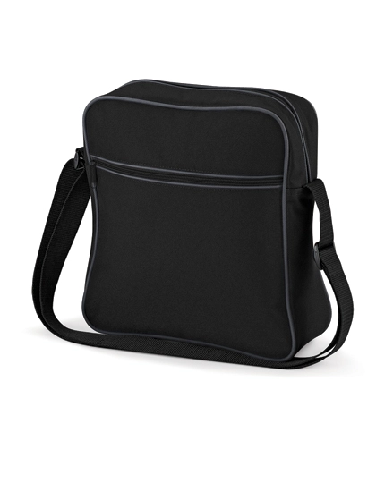 Retro Flight Bag zum Besticken und Bedrucken in der Farbe Black-Dark Graphite mit Ihren Logo, Schriftzug oder Motiv.